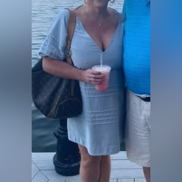 7 For All Mankind Light Denim Babydoll Dress - Picture 2 of 6